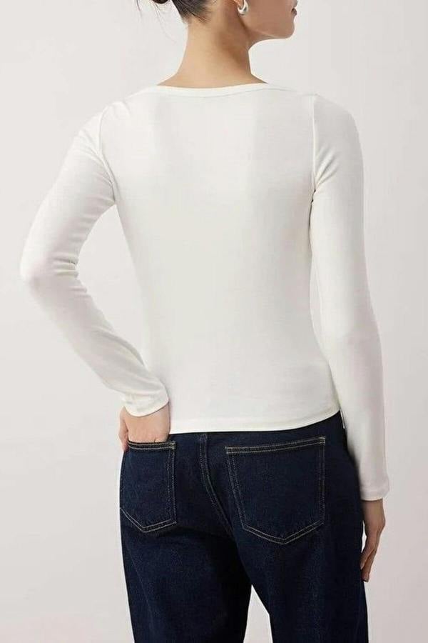 WOVCOR Boat Neck Stretchy Knit Blouse