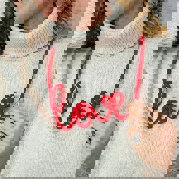 Red Love Word Necklace