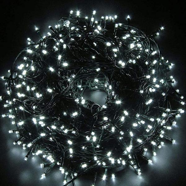 Cool White LED Multifunction Outdoor String Fairy Lights with Timer, Size Options 100 to 2000 LEDs image 1