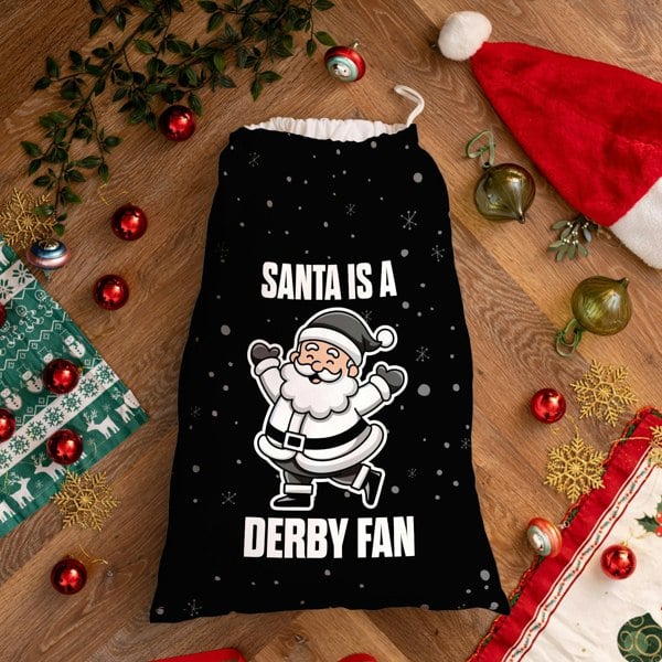 BritishmadeGifts Santa is a Derby Fan - Football Fan Santa Sack