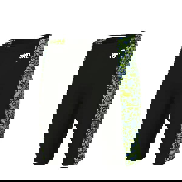 Arena Snakeskin Swim Jammer in black and green cracked pattern