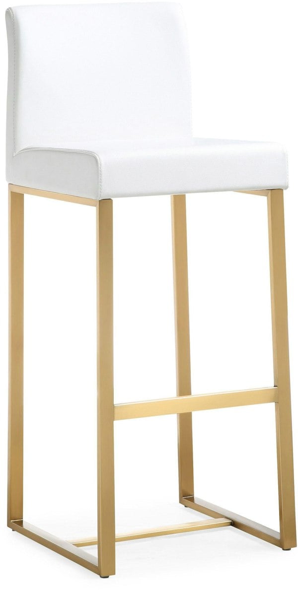 Furniture Edit Denmark White Gold Steel Barstool Set of 2