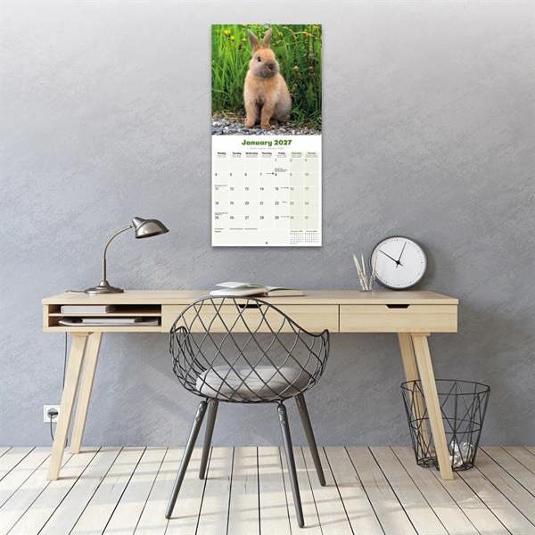 Rabbits Calendar 2027, Wall Calendars, Month To View, Animals, Gift