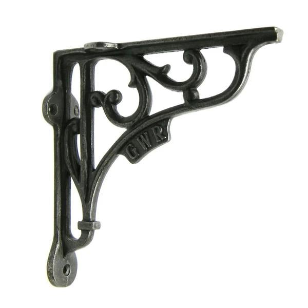 Pair of Antique Cast Iron 'GWR' Railway Victorian Style Shelf Brackets 
