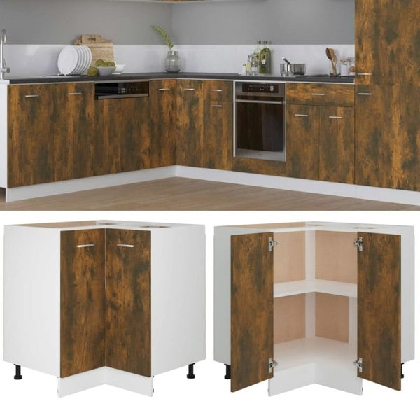 Berkfield Kitchen Cabinet Smoked Oak 75,5x75,5x80,5 cm Engineered Wood