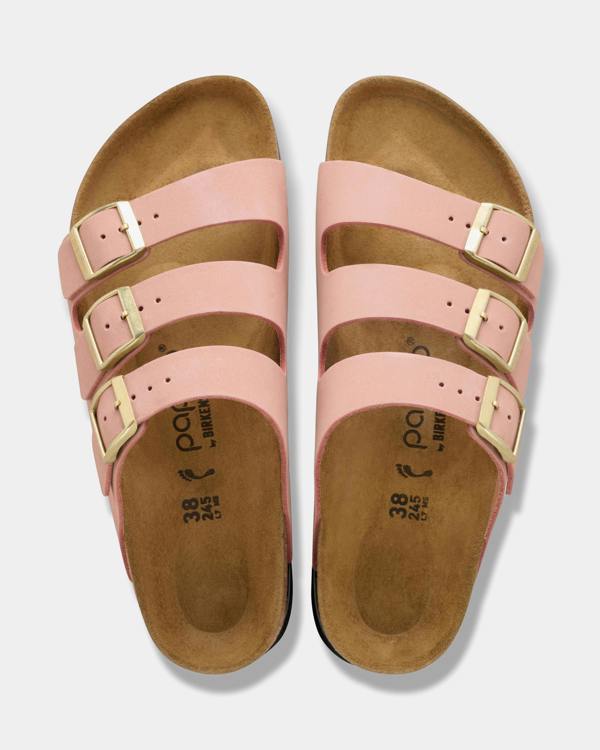 Birkenstock Papillio Florida III Flex Womens Nubuck Platform Sandals - Pink Clay | CHO | Designer Womens Sandals