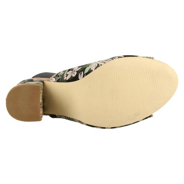 Spot On Ladies Spot On High Chunky Heel Mules