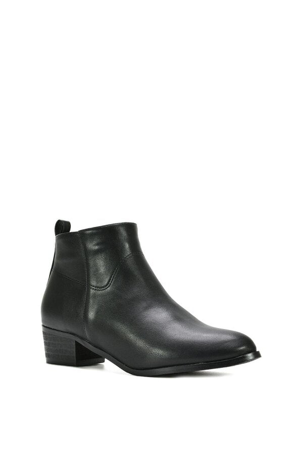 XY LONDON Zip Up Cowboy Ankle Boots With Low Block Heel