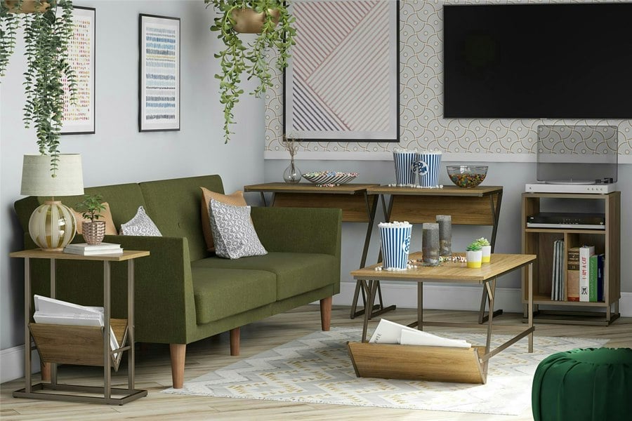 Dorel Home Regal Accent Table Laptop Desk in Walnut Look