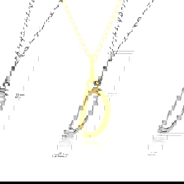 Gemondo Initial Diamond Letter Necklace In 9ct Yellow Gold