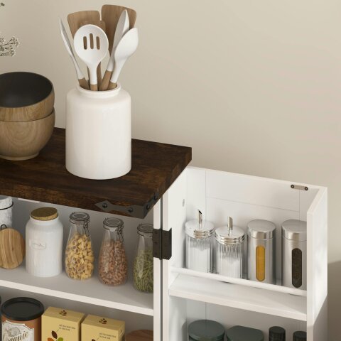 Wyld Haus Roka Wooden White Farmhouse Style Multi Storage Cabinet