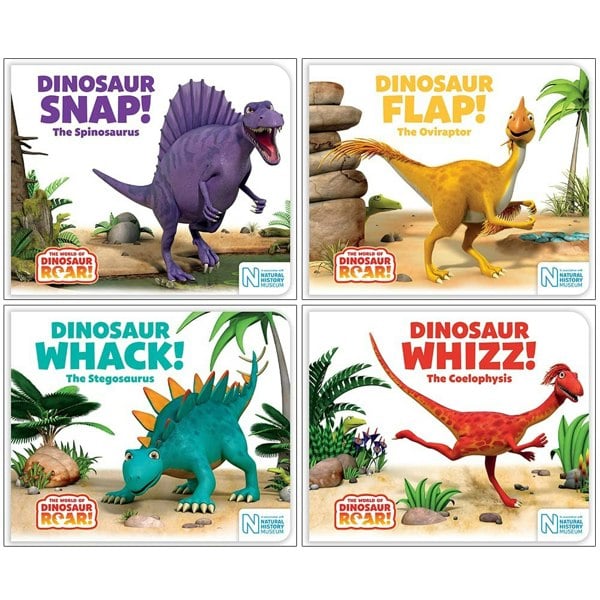 The World of Dinosaur Roar 5-8 Set Dinosaur Snap, Dinosaur Flap, Dinosaur Whack & Dinosaur Whizz