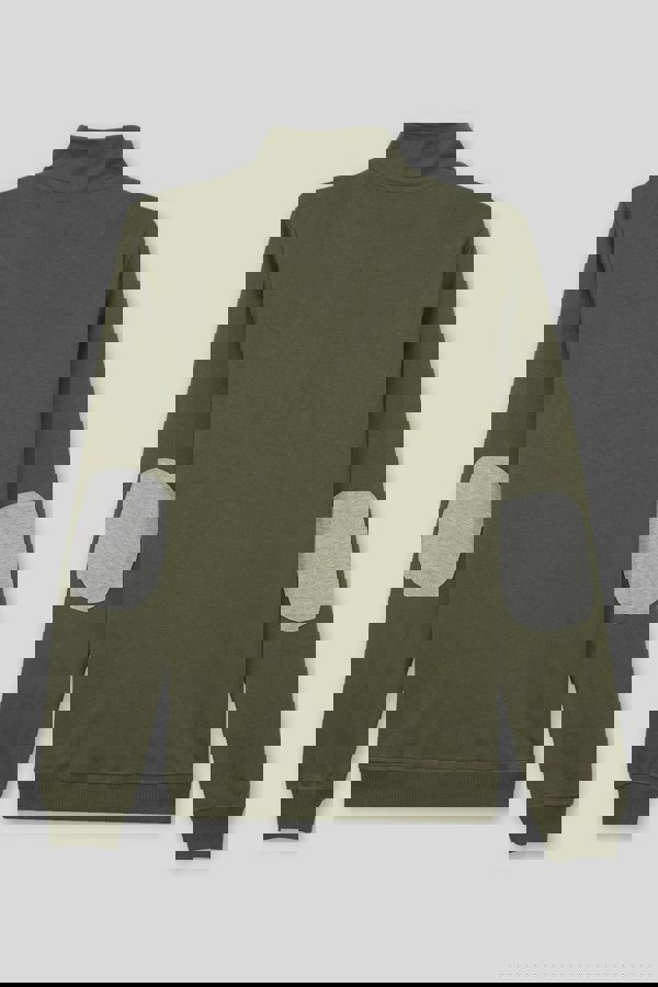 ENORSIA Elbow Patch Half Zip Sweatshirt