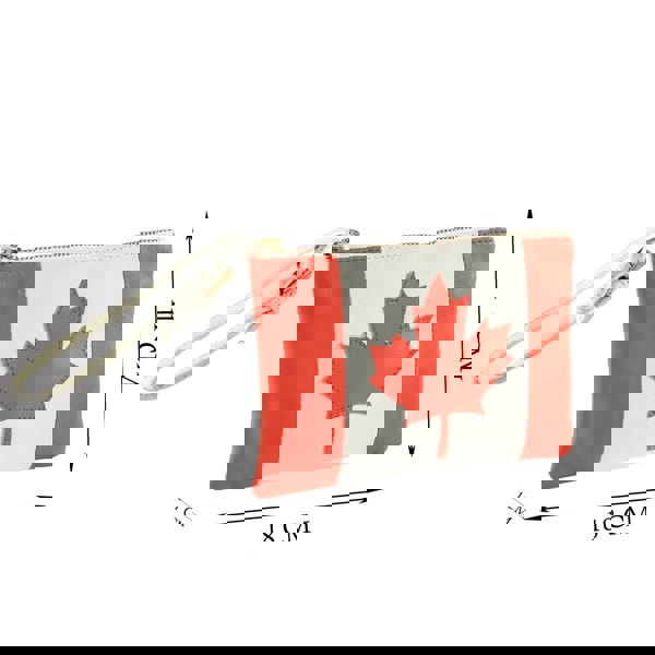 Assots London 'CANADIAN' Country Flag Designer Leather Wristlet