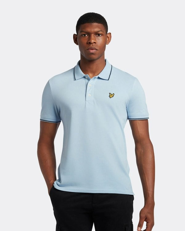 Lyle & Scott Twin Tipped Collar Light Blue Polo Shirt