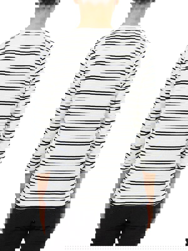 PennyPlain Round Neck Striped Top - Ivory