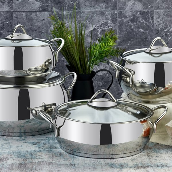 Rozi Sevval Collection 8-piece Stainless Steel Cookware Set