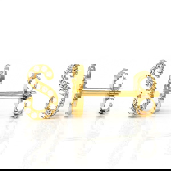 Say It With Luxe CZ Initial Earrings - Yellow Gold Plated