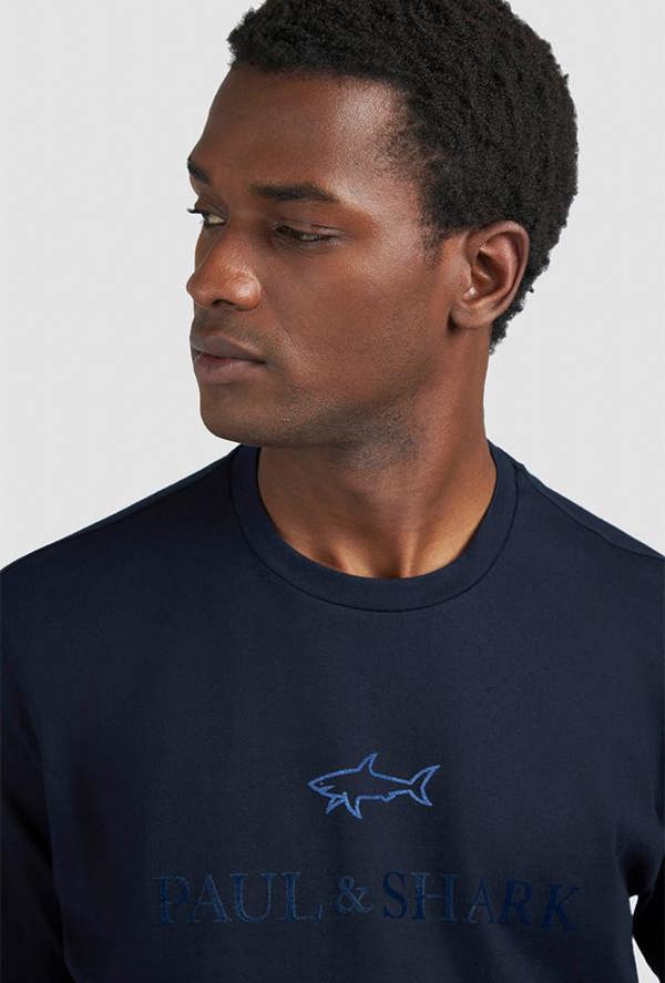 Paul & Shark Cotton Jersey T-Shirt with Logo Print