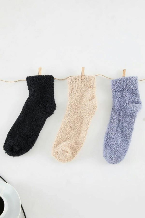 WOVCOR 3-Pack Thick Warm Terry Knit Socks