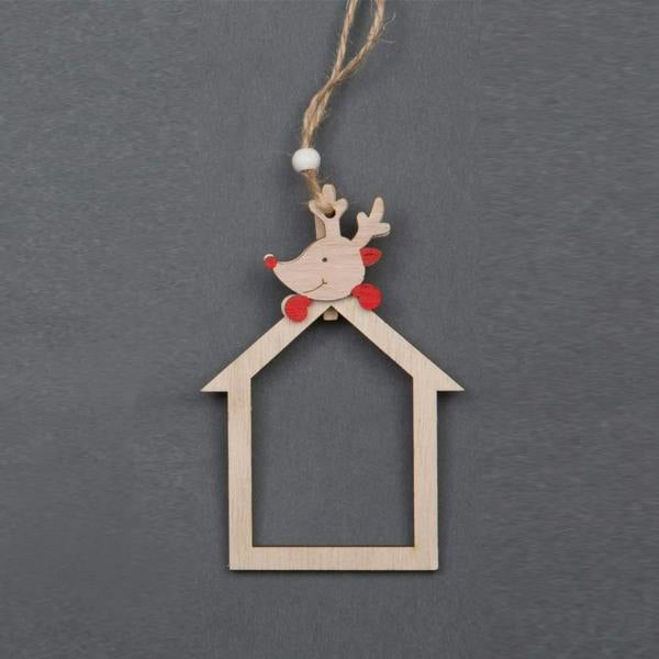 3 Piece Wooden Christmas Hanging Decorations Set with Santa, Reindeer and Snowman image 7