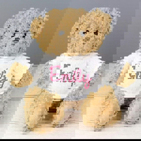Personalised Memento Company Personalised Pink Name Only Teddy Bear
