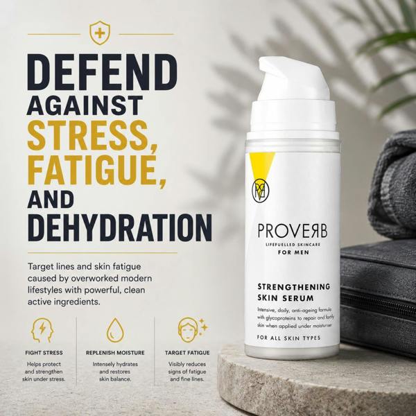 Aquarius Proverb Life Fuelled Strengthening Skin Serum Men Anti-Ageing Treatment 30ml