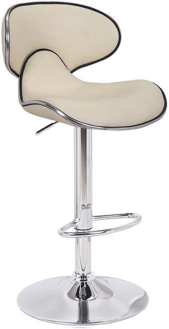 Lamboro Carcaso Faux Leather Bar Stool, Adjustable Swivel, Chrome Base