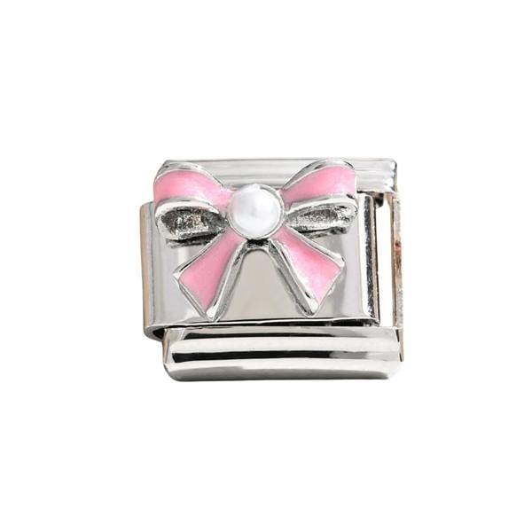 Serafina Pink Bow | Italian Style Bracelet Charm