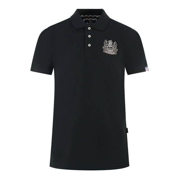 Aquascutum Branded Polo Shirt - Black