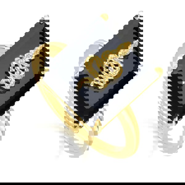 270R065402925 Grand Deco Black Onyx Snake Ring in Gold Plated Sterling Silver Side