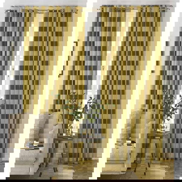 Furn Moon Eyelet Curtains - Ochre Yellow