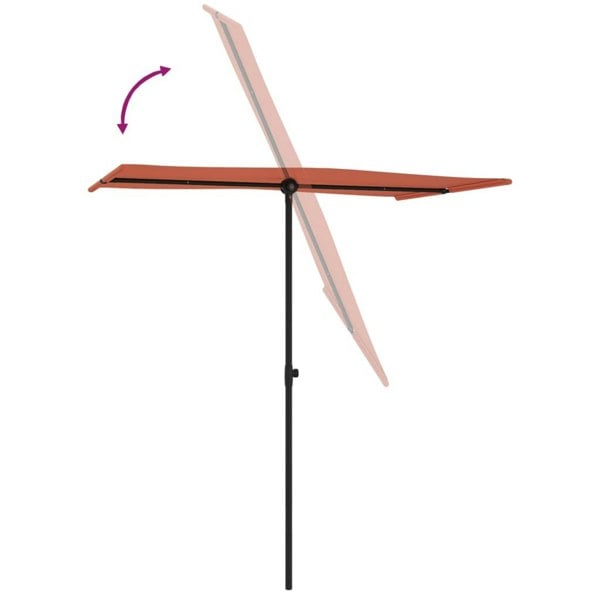 Berkfield Outdoor Parasol with Aluminium Pole 180x110 cm Terracotta