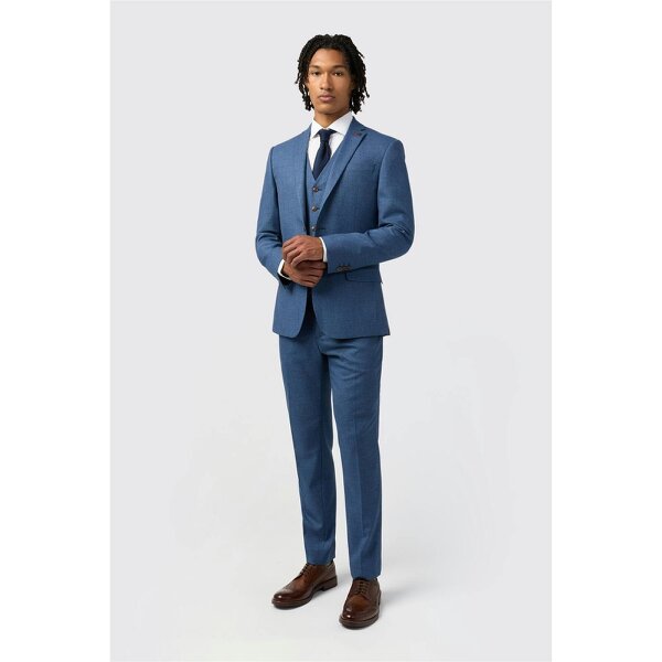Antique Rogue Slim Fit Blue Texture Stretch Jacket