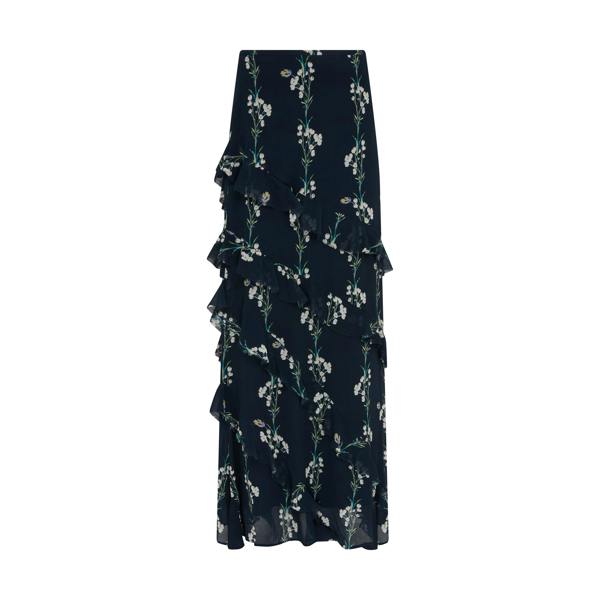 Rose & Nancy Sophia Spring Berry Maxi Black Frill Skirt