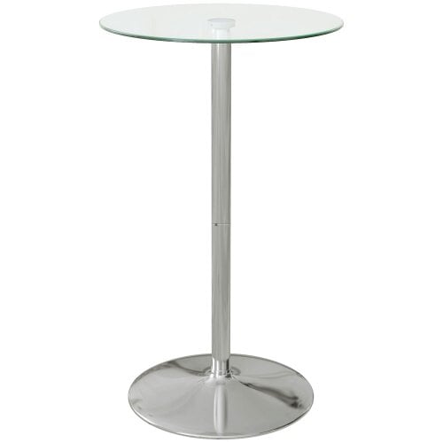 Wyld Haus Lorapa Metal And Glass Clear High Top Bistro Table For 2 With Steel Base