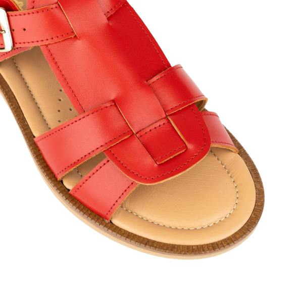 Embassy London Fiona - Red - Women's Leather Gladiator Strap Sandals