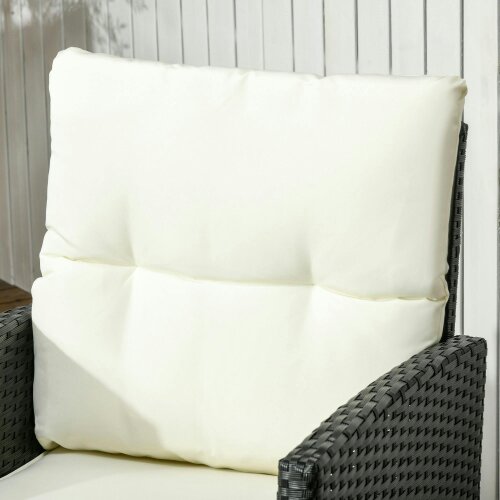 Wyld Haus Coma 7 Seater Black and White Rattan Garden Sofa Set With Armchairs Footstools And Glass Dining Table