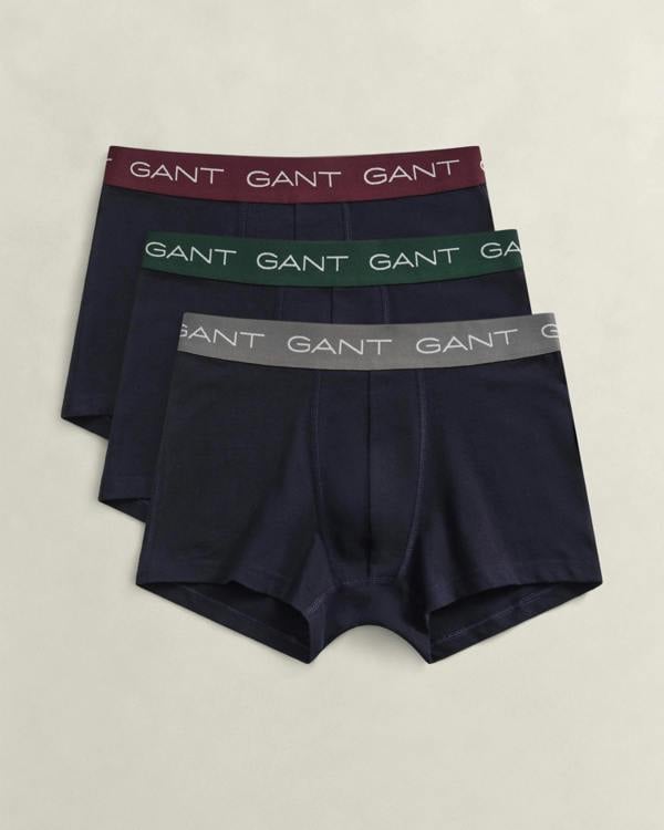 GANT Mens Trunk 3 - Pack - 433 Evening Blue | CHO | Designer Mens Underwear