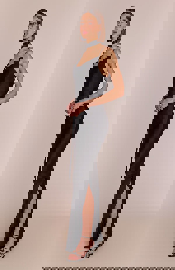 Rewritten London Pollenca Dress in Black Viscose Satin