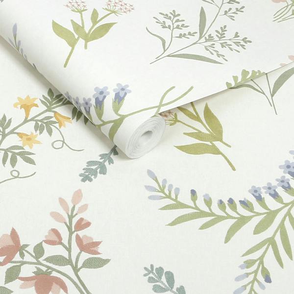 Next Ivory Stitch Floral Wallpaper
