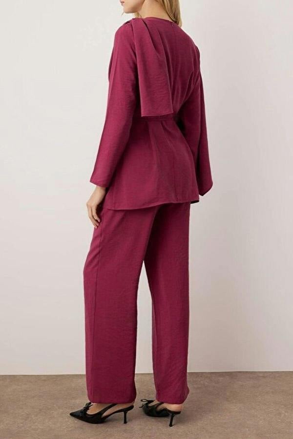 WOVCOR 2-Piece Modal Fabric Woven Top and Bottom Set