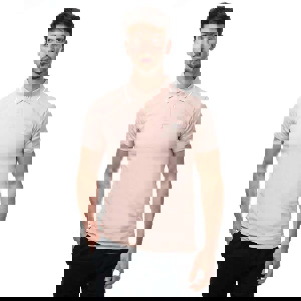 Timberland Mens Printed Short-Sleeved Polo Shirt - Rose - 