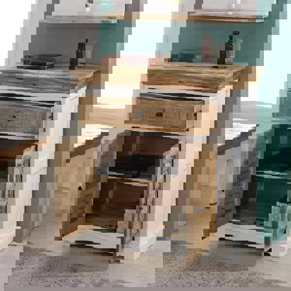IH Design Milano Solid Mango Wood Small Sideboard White