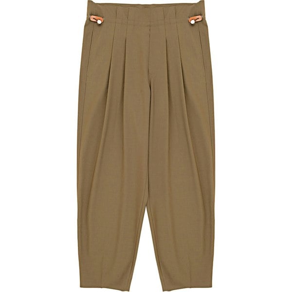 Moncler Womens Tropical Drawstring Waist Trousers in Green