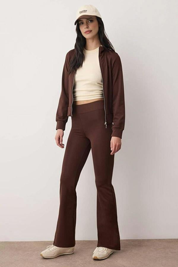 WOVCOR 2-Piece Raglan Sleeve Relaxed Top & Flare Bottom Stretch Knit Top - Set