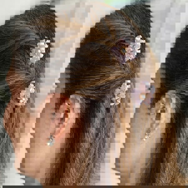 Mini Hair Claw Pink Hair Clip Flower Set of 2