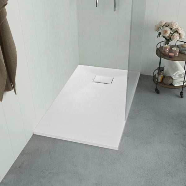 Berkfield Shower Base Tray SMC White 100x70 cm