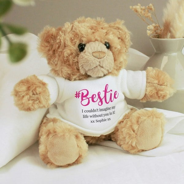Personalised Memento Company Personalised #Bestie Teddy Bear