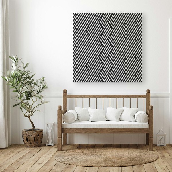 Warren Reed Oblique Black Grunge Pattern Canvas